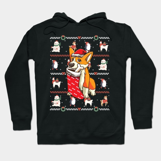 Welsh Corgi Dog Ugly Christmas Hoodie by Shiva121